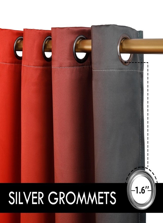 weesire Ombre Blackout Curtains for Bedroom Living Room 2 Panels 100% Blackout Black and Red Gradient Curtains, 52x84 Inches - Image 4